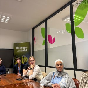 Die Gruppe durfte das Büro für Bourges als europäische Kulturhauptstadt 2028 treffen und Genaueres zum Konzept und der Arbeitsweise erfahren.
